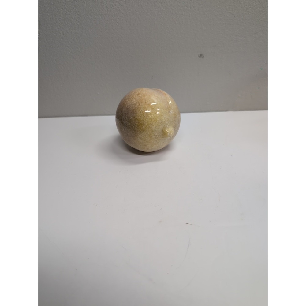 Vintage Alabaster Polished Carved ‎ Stone Fruit Lemon